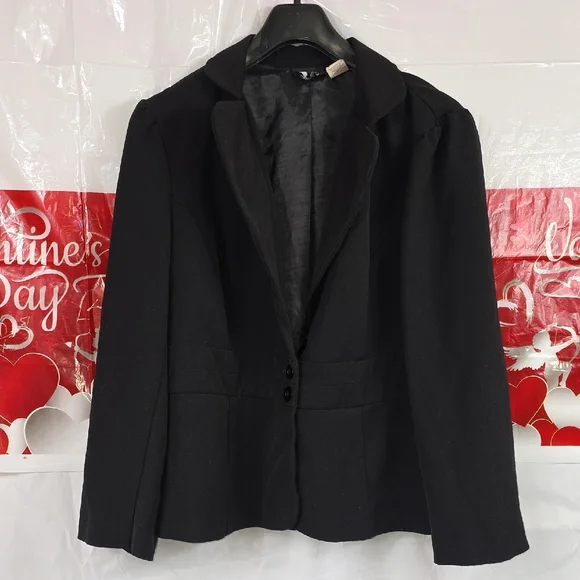First Option Too Elegant Black Women's Blazer Lined Size 16W (W365) - Picture 1 of 9